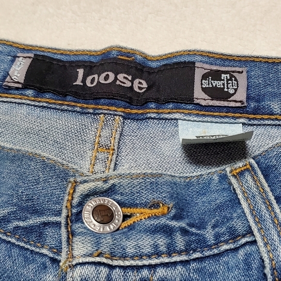 VINTAGE 90s Levi's Silver Tab Loose Fit Baggy Fit Light Wash Grunge Skater Jeans - Picture 11 of 14